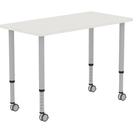 Lorell Rectangle Lorell Height-adjustable 48" Rectangular Table, 23.62 W, 48 L, 33.62 H, Laminate Top 69581